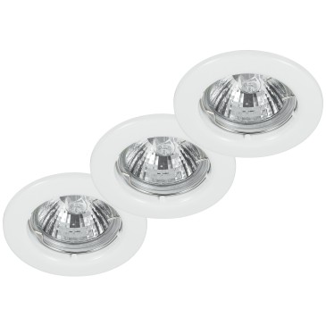 INC-MATRIX-LEDF3 BCO - Kit 3 Faretti a Incasso Metallo Nikel Tondi Soffitto Ribassato Led 18 watt Luce Calda