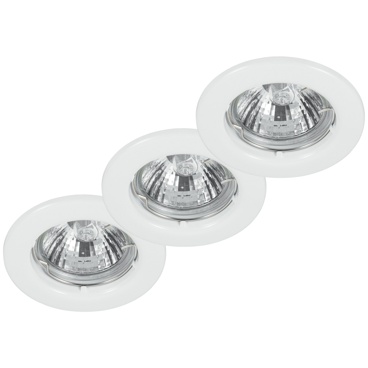 INC-MATRIX-LEDF3 BCO - Kit 3 Faretti a Incasso Metallo Nikel Tondi Soffitto Ribassato Led 18 watt Luce Calda