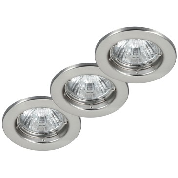 INC-MATRIX-LEDF3 NIK - Kit 3 Faretti Incasso Cartongesso Tondi Metallo Bianco Led 18 wat Luce Calda