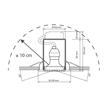 Faretto a Incasso Matrix Tondo 10 cm in Metallo Cromo Orientabile Led FanEurope