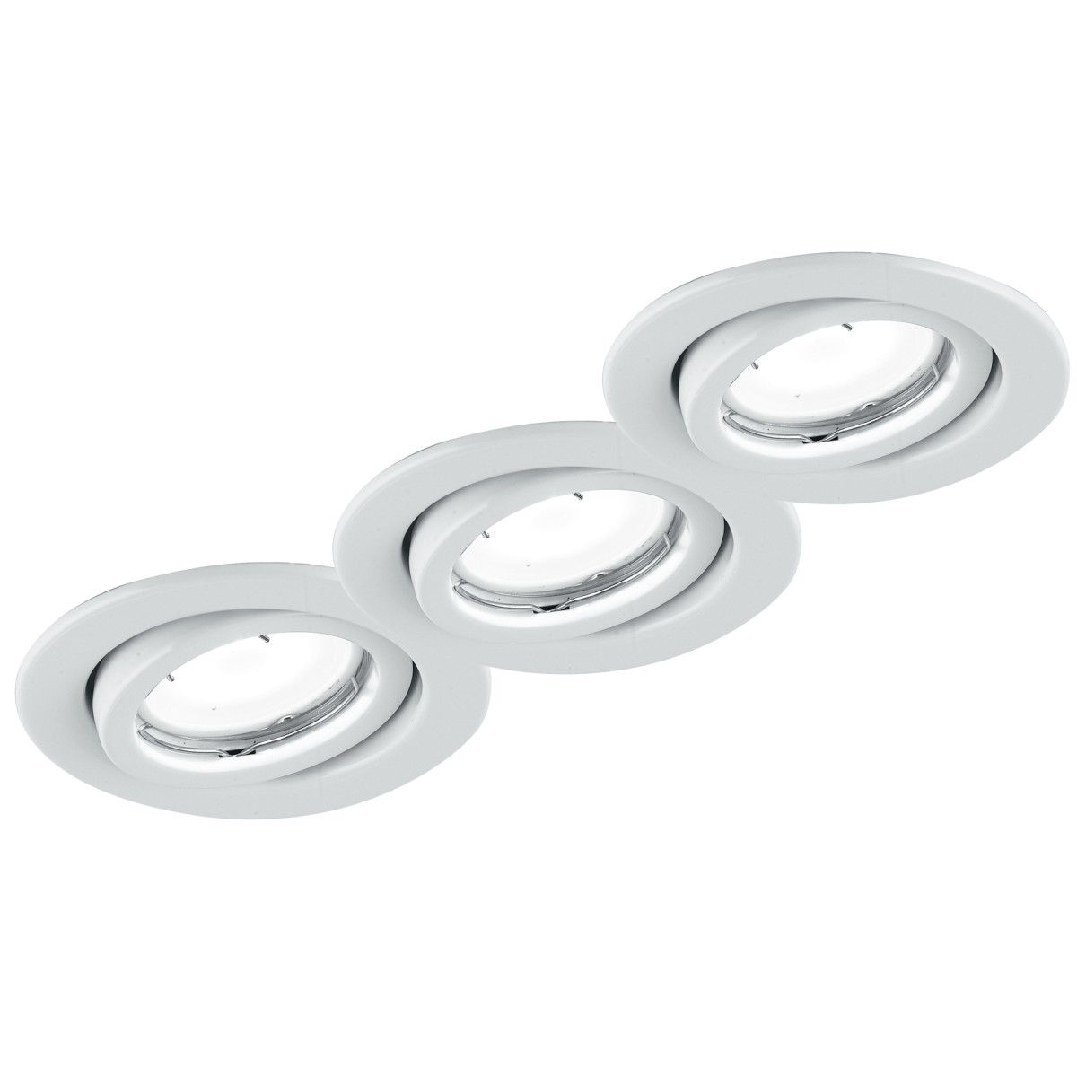 INC-MATRIX-LEDM3 BCO - Kit 3 Faretti Orientabili Metallo Bianco Incasso Controsoffitto Led 18 watt Luce Calda