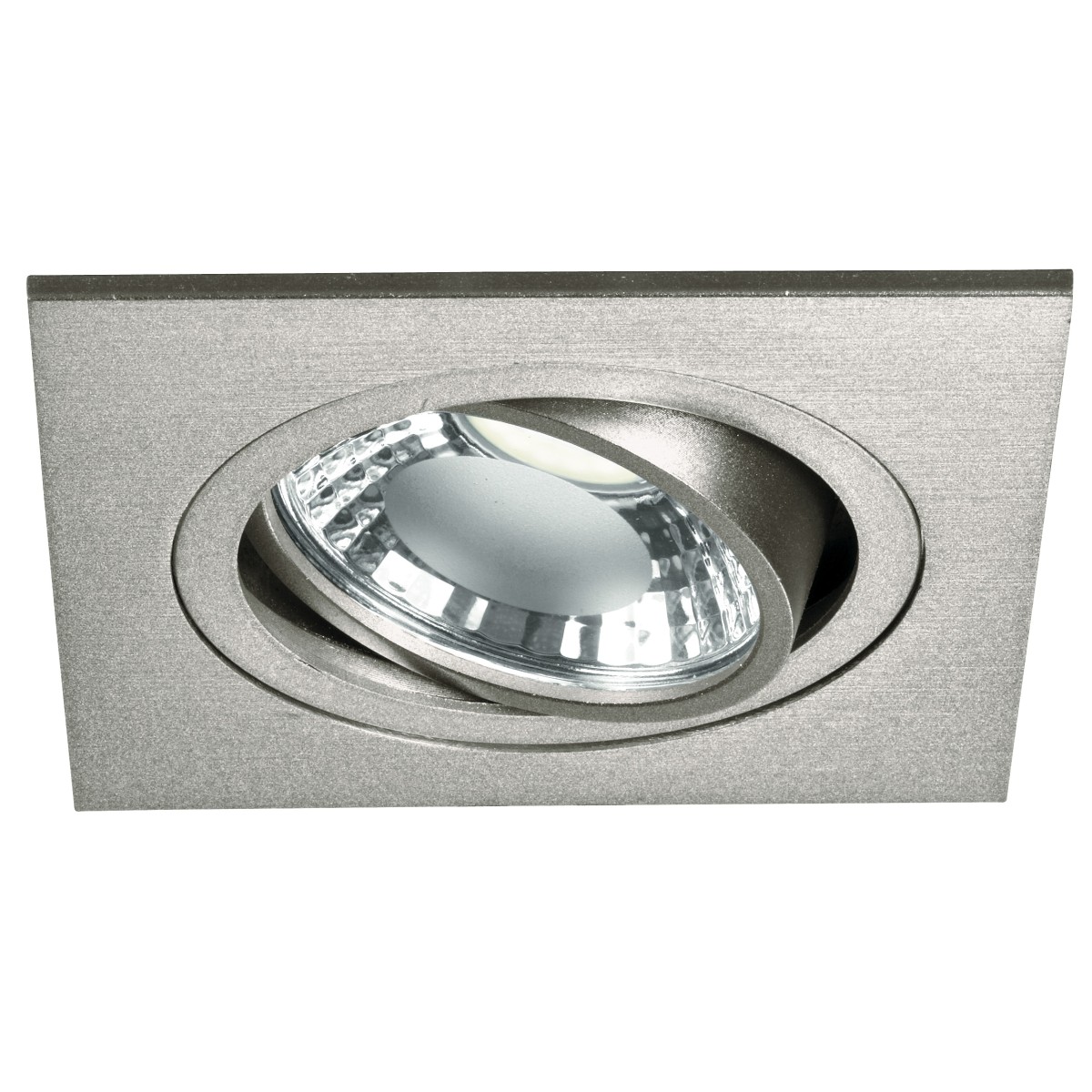 INC-ORIONE-Q6 - Incasso Controsoffitto Faretto Orientabile Quadrato Alluminio Silver Led 6 watt Luce Naturale