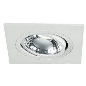 INC-ORIONE-Q6 BCO - Faretto a Incasso Bianco Quadrato Alluminio Orientabile Led 6 watt Luce Naturale