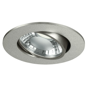 INC-ORIONE-R6 - Faretto Tondo Orientabile Alluminio Silver Incasso Cartongesso Led 6 watt Luce Naturale