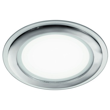 INC-PLASMA-18W - Faretto Tondo Alluminio Cromo Bordo Vetro Trasparente Incasso Cartongesso Led 18 watt Luce Naturale