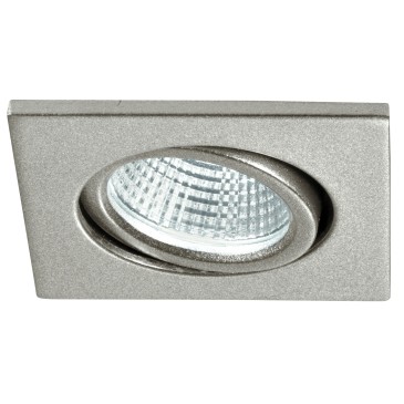 INC-POLARIS-Q3 - Incasso Soffitto Ribassato Faretto Orientabile Quadrato Alluminio Silver Led 3 watt 4000 kelvin