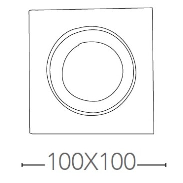 INC-REFLEX-Q-SM1 NIK - Ghiera Quadrata Orientabile Alluminio Nikel per Faretto a Incasso