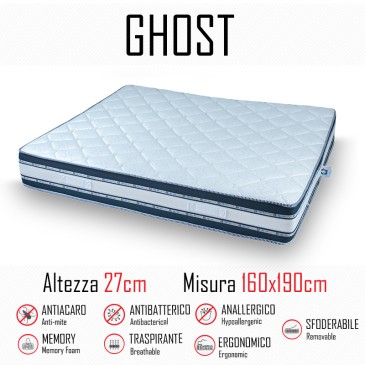 Ghost Sfod 160x190 Gummi- und Memory-Matratze, 27 cm hoch