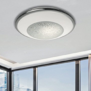 I-TIFFANY/PL60 - Plafoniera con luci led dalla linea essenziale e elegante e con cristalli 60 watt