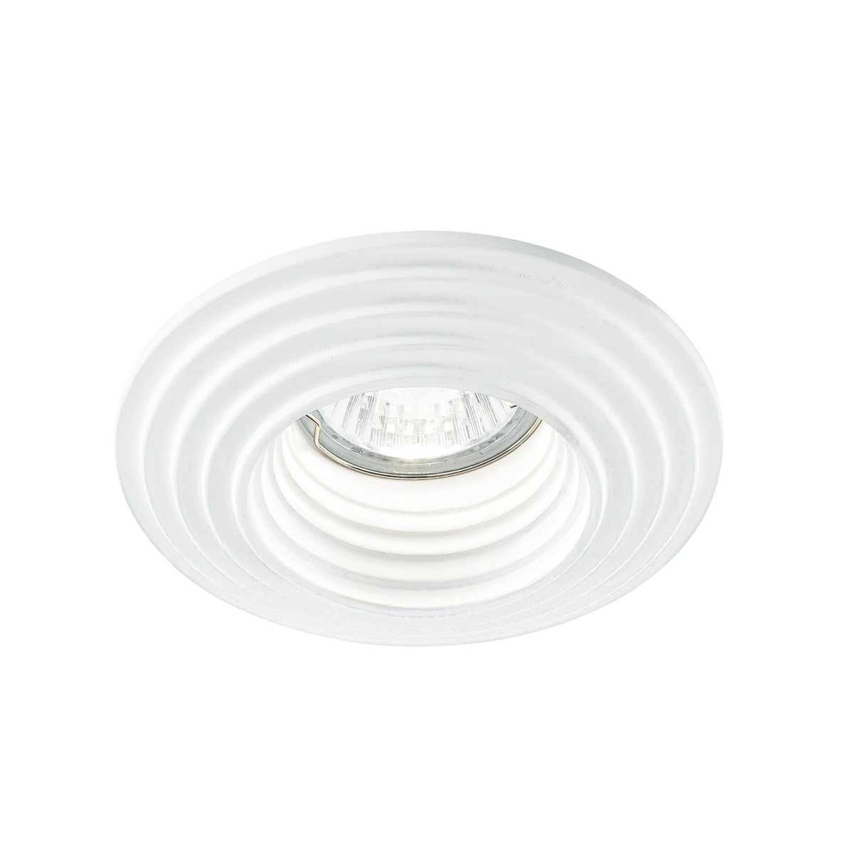 INC-SPETTRO-R1 - Faretto Incasso Soffitto Ribassato Tondo Gesso Decorato Verniciabile GU10