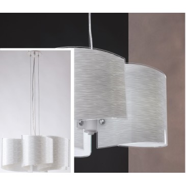 I-JOYCE/S2 - Lampadario a Sospensione Vetro Decoro Linee Interno Moderno E27