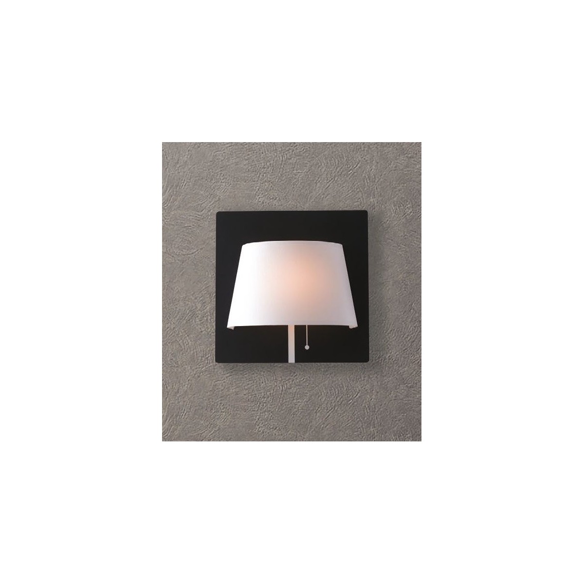 LED-WHAROL-BW - Applique Metallo Nero Paralume Bianco Lampad Moderna Led 6 watt Luce Naturale