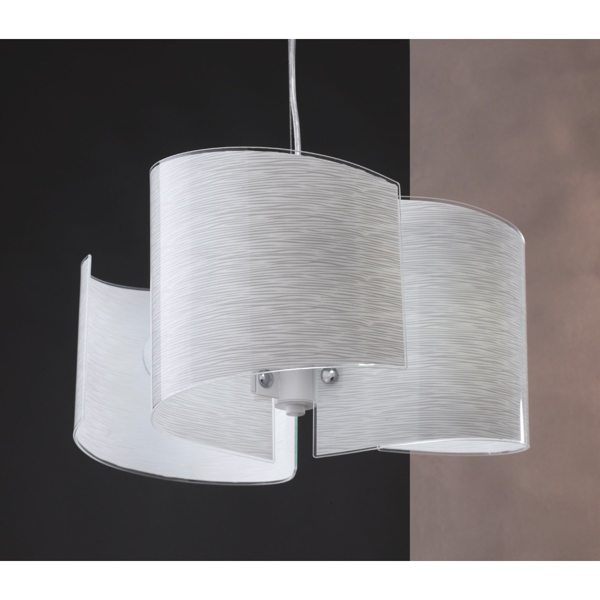 I-JOYCE/S3 - Lampadario Sospeso Moderno Decoro Linee Vetro Interni E27