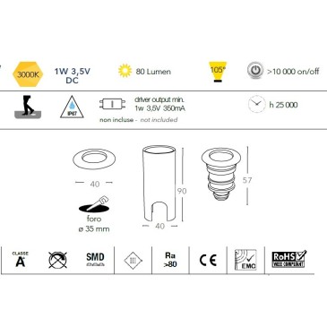 Spot d'extérieur LED rond à...