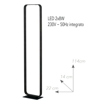 LED-MOKA-PT Piantana a led MOKA lampada da terra design moderno 2x8 W colore moka marrone