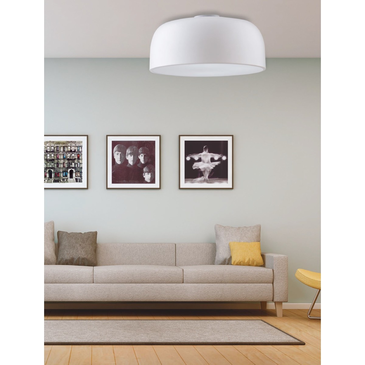 Plafoniera Lampada da soffitto  BISTROT design moderno bianca 3x E27