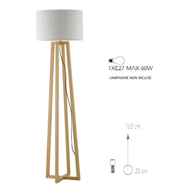 Lampadaire Berry en bois...