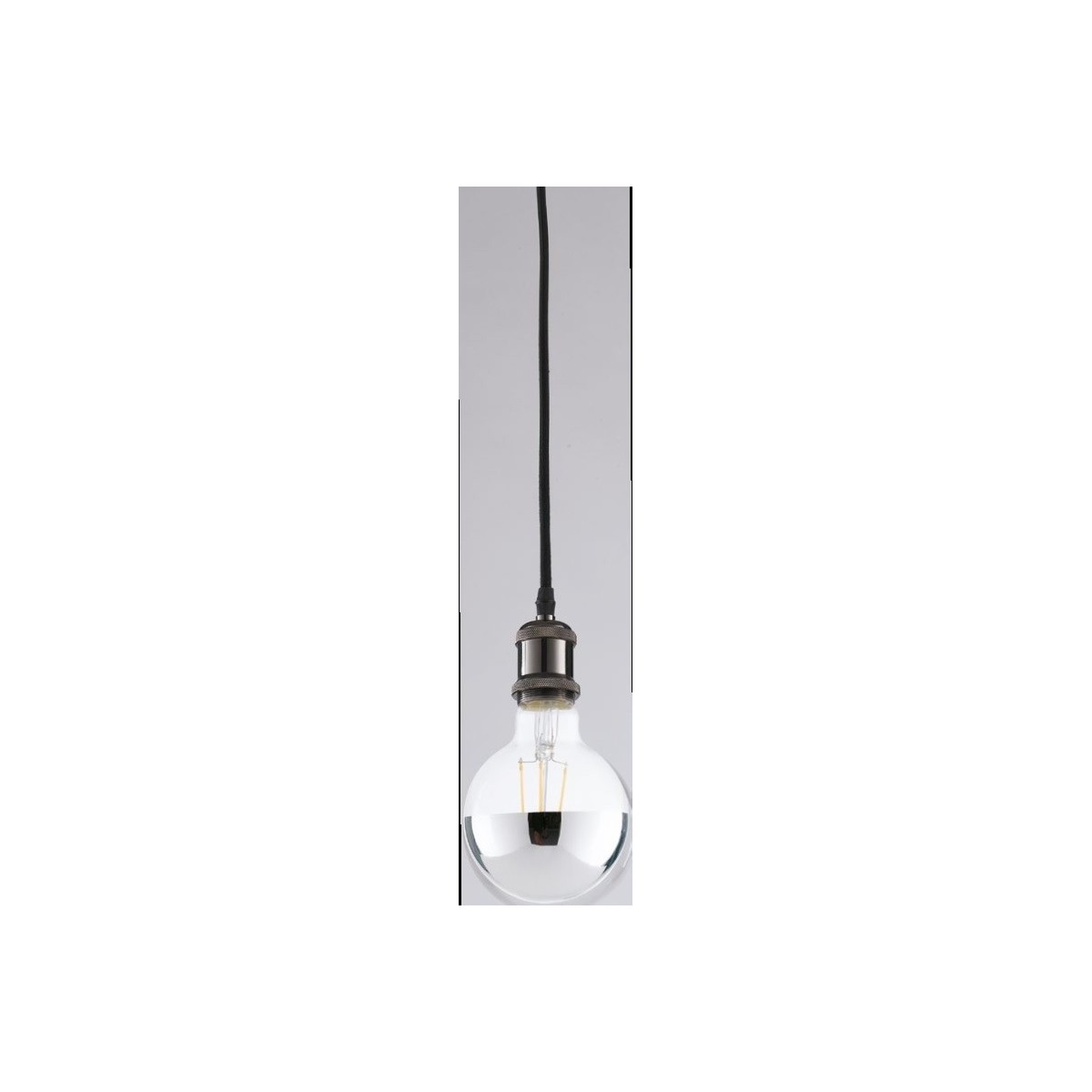 Sospensione lampadario da soffitto CLOCK con adattatore trifase in alluminio nerp