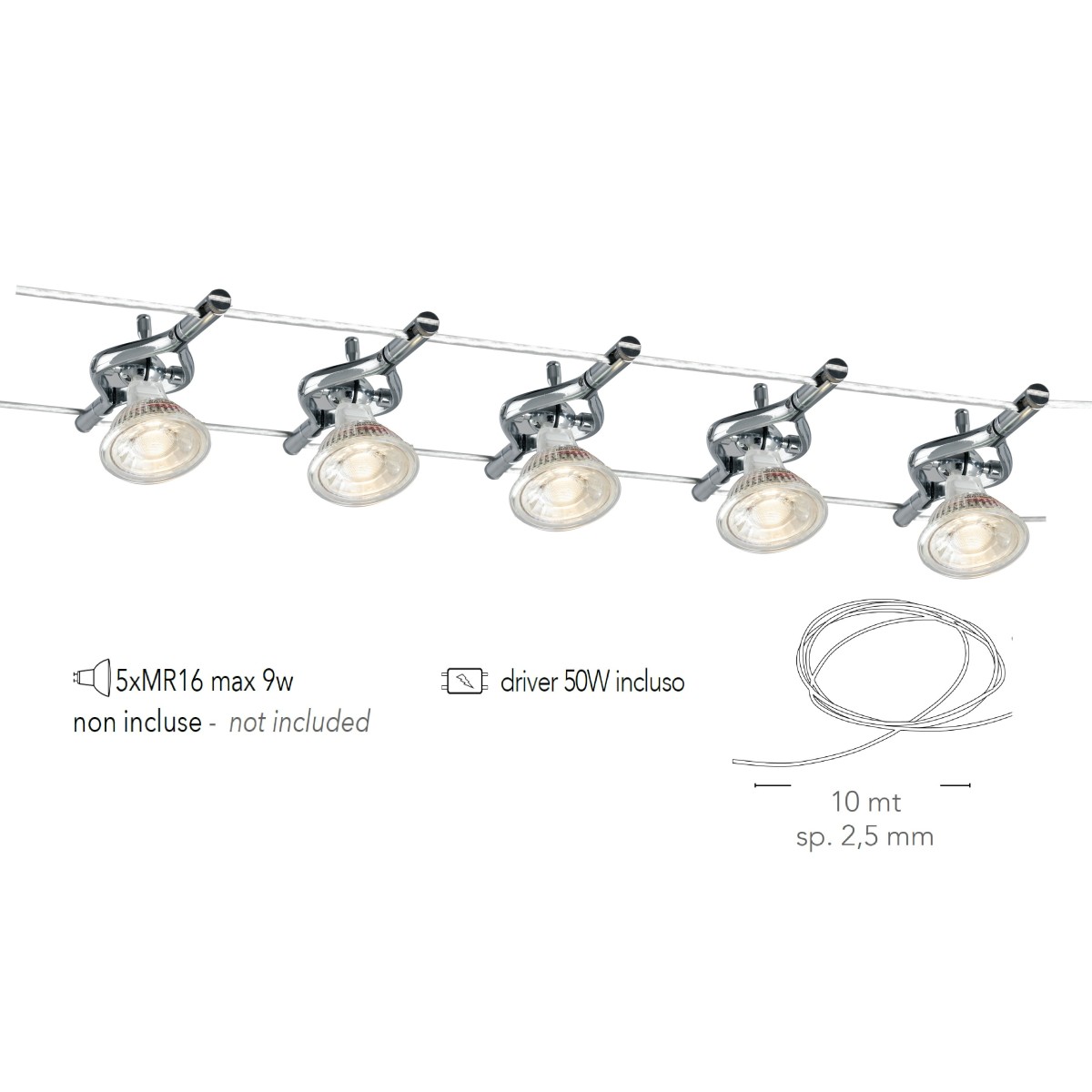 Sistema Cavi tesi METRO 10 led-metro-10