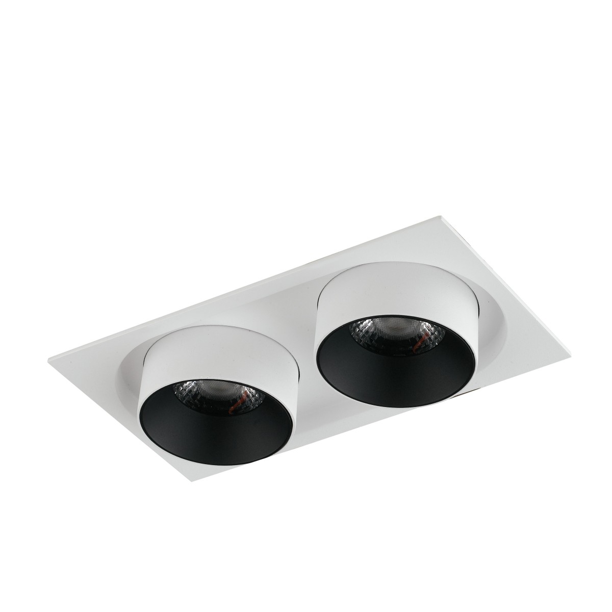 Lampada da incasso orientabile bianco e interno nero LED COB 4000K2x15W