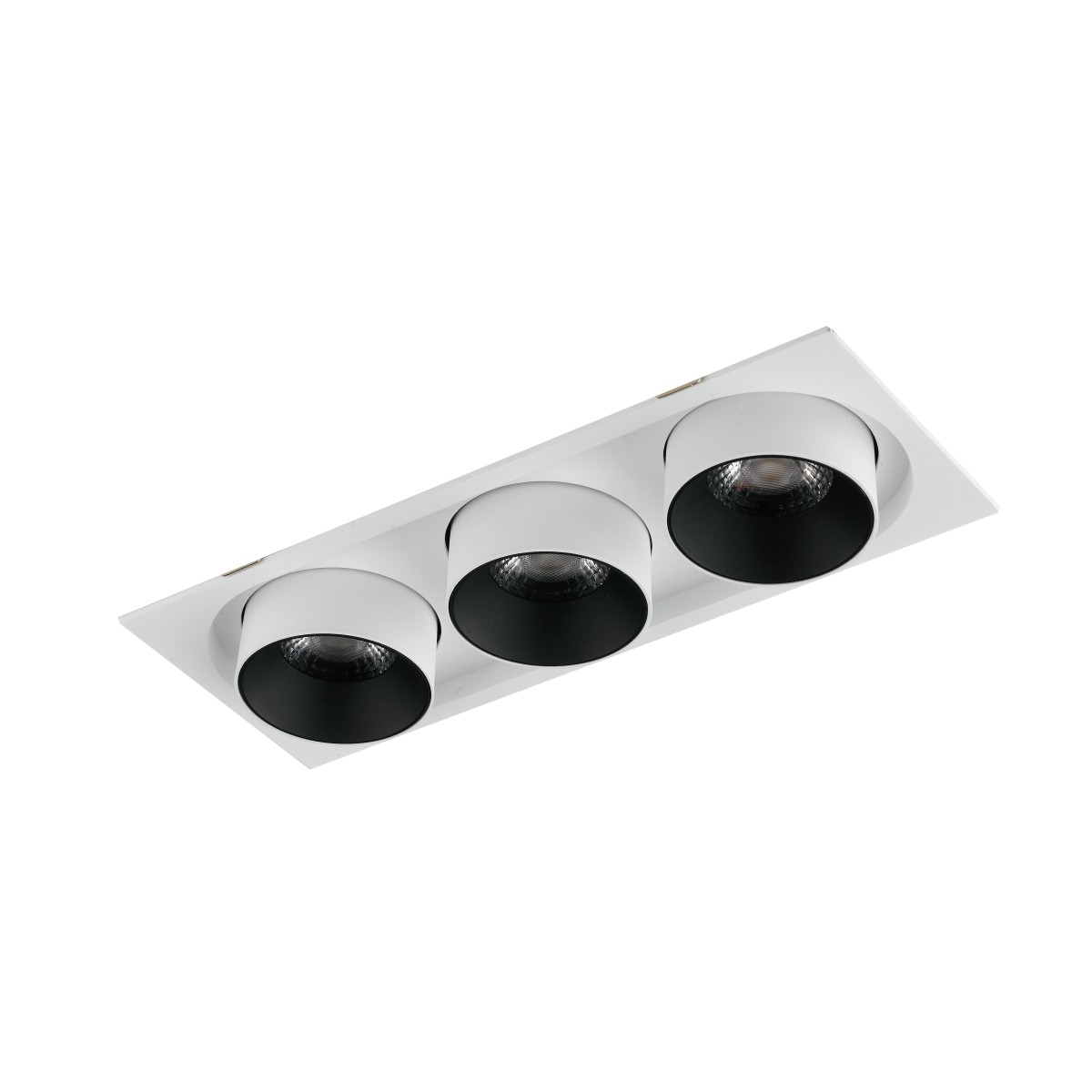 Lampada da incasso orientabile bianco e interno nero LED COB 3000K3x15W