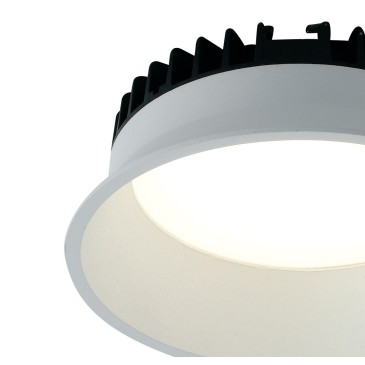 Lampada da incasso tonda in alluminio bianca pressofuso con Led  SMD integrato 3000K- 2700Lm30W