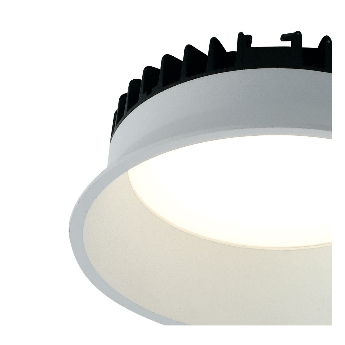 Lampada da incasso tonda in alluminio bianca pressofuso con Led  SMD integrato 3000K- 2700Lm30W