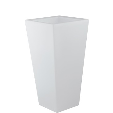 I-GECO-VASO-Q-XL Lampada vaso da giardino GECO bianco a LED RGB dimmerabile cambia colore 38x38 cm Altezza 90 cm