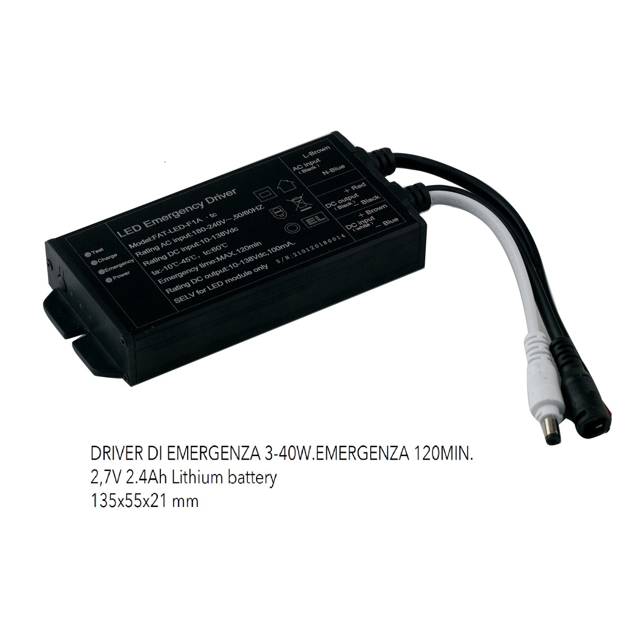 I-DRIVER-HELP Driver alimentatore di emergenza  3-40W Batteria lithium