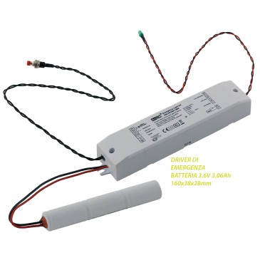 I-DRIVER-EMERGENCY Driver alimentatore di emergenza  6-60V 400-40 mA batteria 3,6V 3,0Ah Ni-Cd/Ni_MH