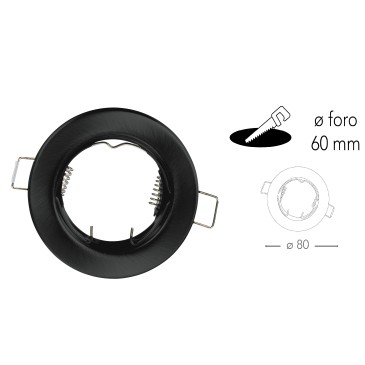 INC-REFLEX-SF1 NER Strutture da incasso REFLEX per lampade MR16 o GU10 colore nero tondo fisso dm 8 cm