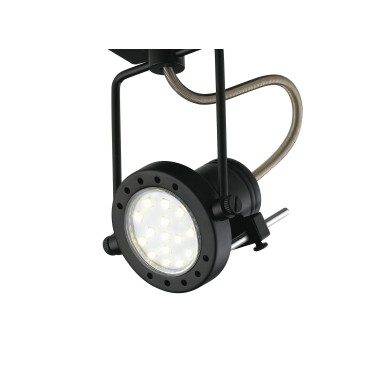 SPOT-TECHNO-1 NER Faretti  lampade Spot in metallo TECHNO con finitura nero satinato 1xGU10 6W LED orientabili