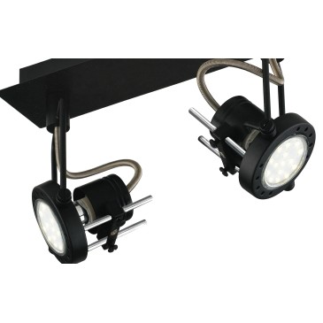 SPOT-TECHNO-2 NER Faretti  lampade Spot in metallo TECHNO con finitura nero satinato 2xGU10 6W LED orientabili