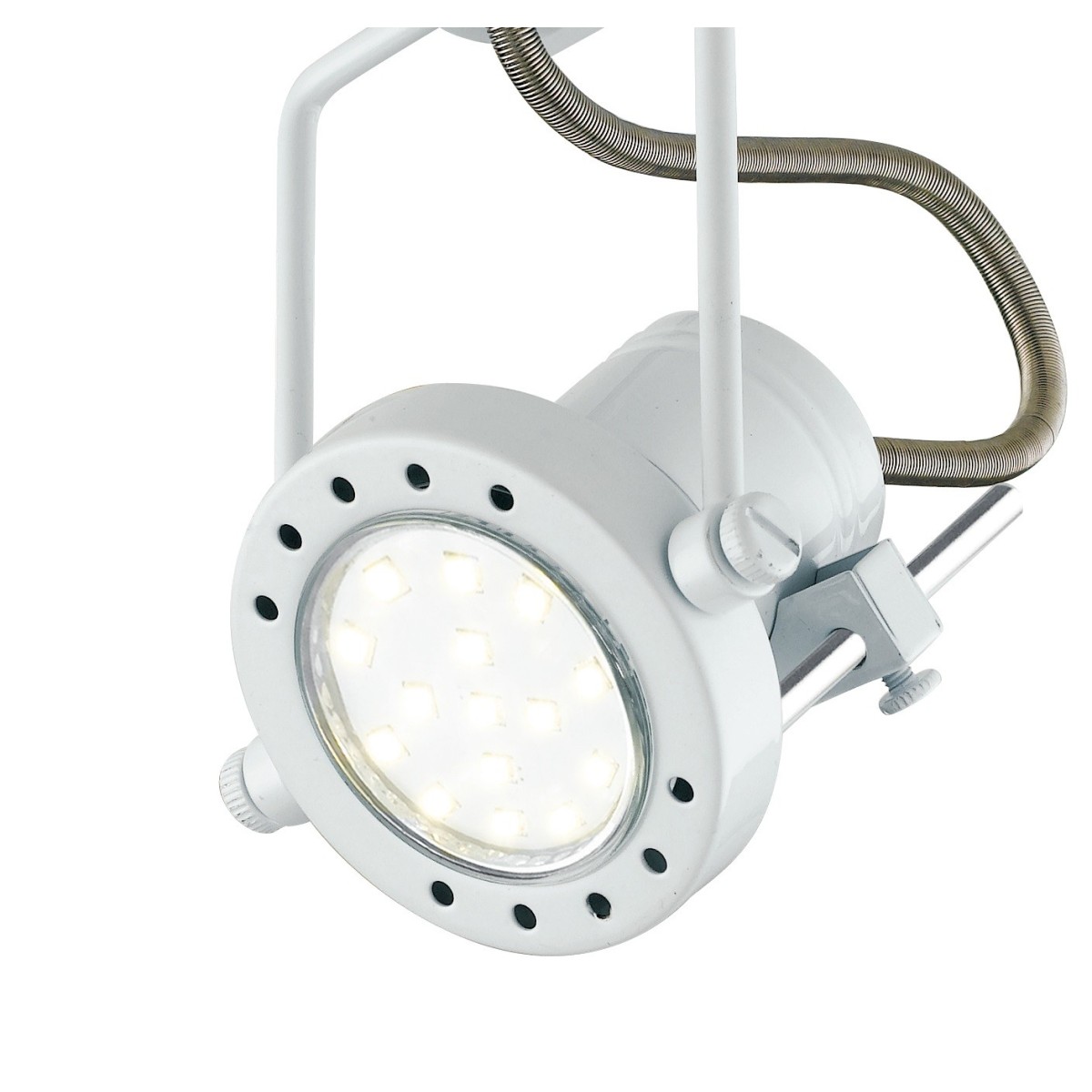 SPOT-TECHNO-1 BCO Faretti  lampade Spot in metallo TECHNO con finitura bianco satinato 1xGU10 6W LED orientabili