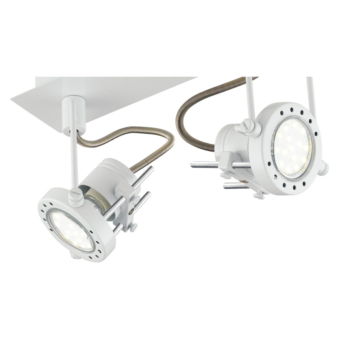 SPOT-TECHNO-2 BCO Faretti  lampade Spot in metallo TECHNO con finitura bianco satinato 2xGU10 6W LED orientabili