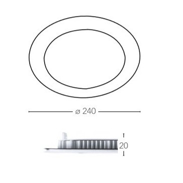 INC-SLIM/24WC BCO Lampada da incassso SLIM tonda per soffitto o mura bianca in alluminio pressofuso SMD 24w -3000K