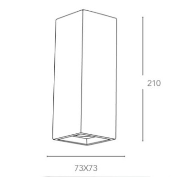 I-FOSTER-AP Applique FOSTER rettangolare bianco a parete in gesso cm 21h x 7,3 x 7,3 verniciabile  2xGU10 max 35W