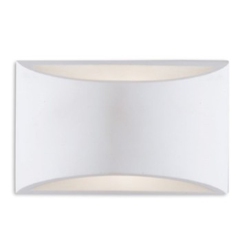 I-ASTRON-AP Applique ASTRON rettangolare bianco MODERNO a parete in gesso cm 11,5h x 19,9 verniciabile  2xG9 max 28W