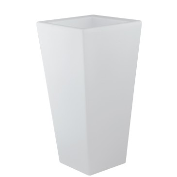 I-GECO-VASO-Q-L Lampada vaso da giardino GECO bianco a LED RGB dimmerabile cambia colore  28x28 cm Altezza 60 cm