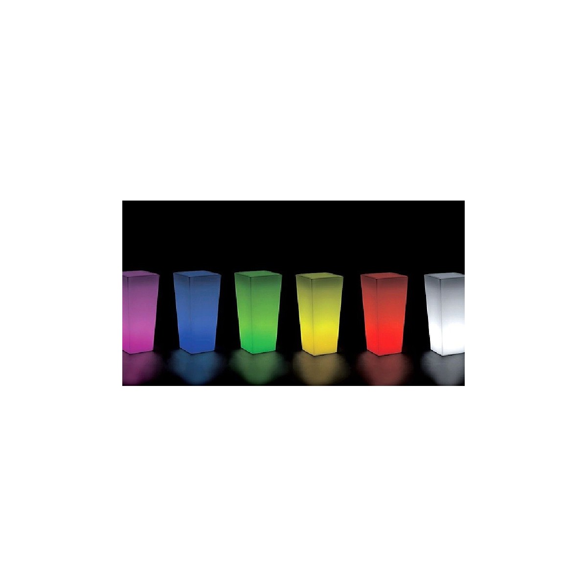 I-GECO-VASO-Q-L Lampada vaso da giardino GECO bianco a LED RGB dimmerabile cambia colore  28x28 cm Altezza 60 cm