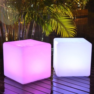 I-GECO-CUBO-L30 Lume da giardino GECO cubo bianco a LED RGB dimmerabile cambia colore dm 30 cm