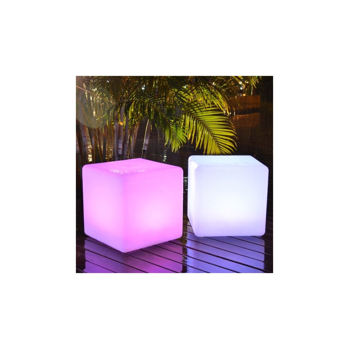 I-GECO-CUBO-L30 Lume da giardino GECO cubo bianco a LED RGB dimmerabile cambia colore dm 30 cm