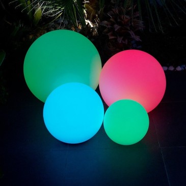 I-GECO-SFERA-L50 Lume da giardino GECO a sfera bianco a LED RGB dimmerabile cambia colore dm 50 cm