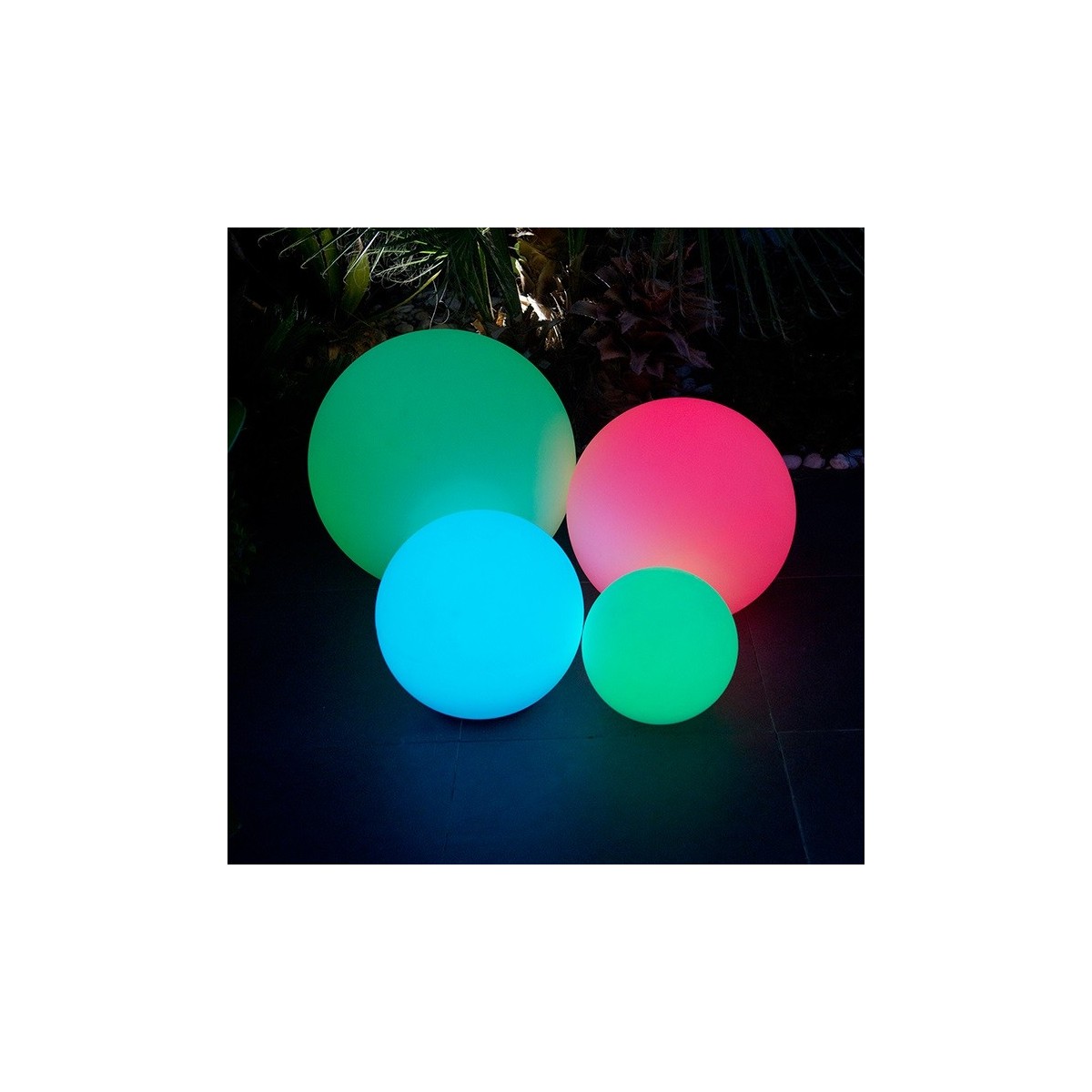 I-GECO-SFERA-L50 Lume da giardino GECO a sfera bianco a LED RGB dimmerabile cambia colore dm 50 cm