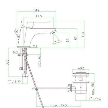 Robinet bas pour lavabo Chrome kenny