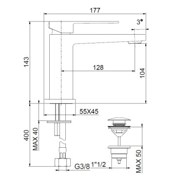 Mitigeur de lavabo carré...