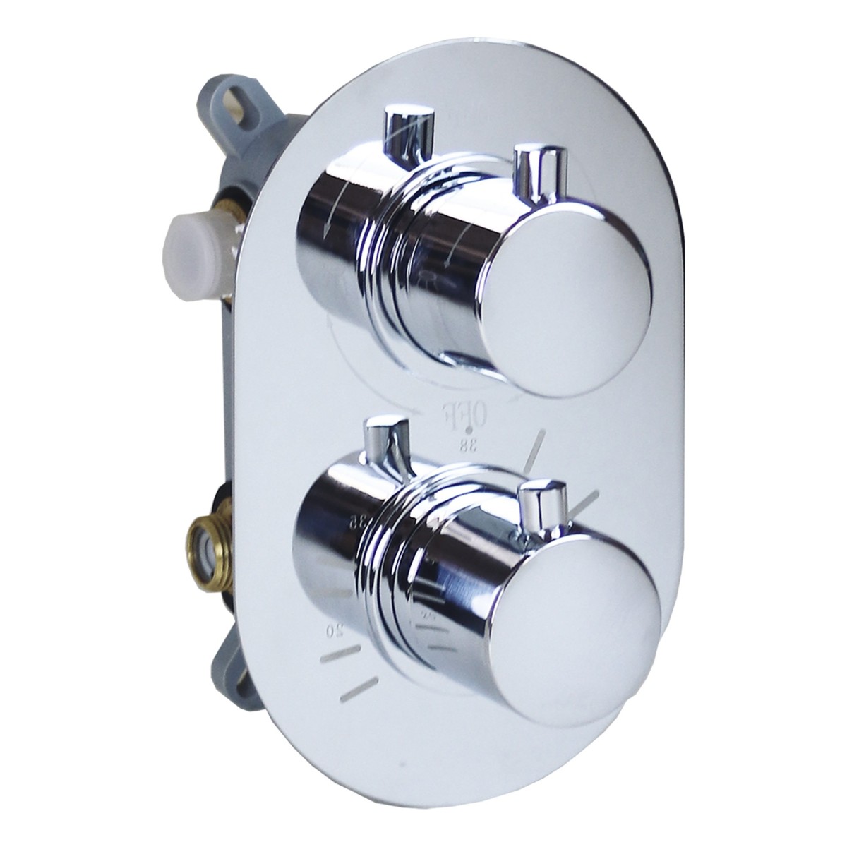 Ensemble douche pommeau de douche, inverseur 2 voies thermostatique carré | Vacciago