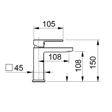 Quadratischer 1-Hebel-Waschtischmischer Manhattan aus Chrom